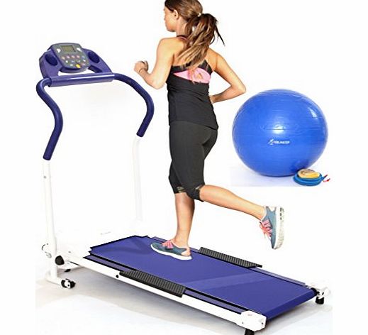  Electric Treadmill [NEW 2015 10KMH MODEL WITH FREE GYM BALL] Exercise Equipment-Fitness Motorised 1hp Home Gym in Blue